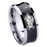 10mm-Wild-Boar-Concave-Black-Tungsten-Carbide-Men's-Engagement-Band