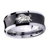 10mm-Wild-Boar-Concave-Black-Tungsten-Carbide-Men's-Engagement-Band