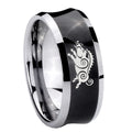 8MM Wild Boar Concave Black Tungsten Custom Ring for Men