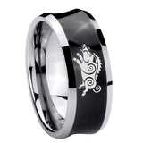10mm Wild Boar Concave Black Tungsten Carbide Men's Engagement Band