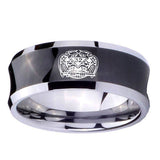 10mm-Masonic-32-Degree-Freemason-Concave-Black-Tungsten-Carbide-Wedding-Engraving-Ring