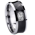 8MM Masonic 32 Degree Freemason Concave Black Tungsten Carbide Ring