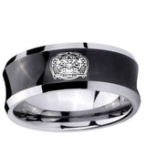 5, 8mm Masonic 32 Degree Freemason Concave Black Tungsten Ring