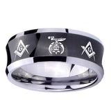 10mm-Masonic-Shriners-Concave-Black-Tungsten-Carbide-Mens-Engagement-Ring