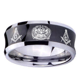 10mm-Masonic-32-Design-Concave-Black-Tungsten-Carbide-Mens-Bands-Ring