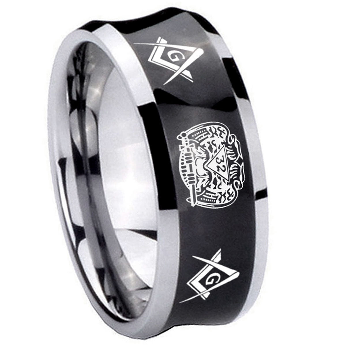 Celtic Triangle Fleur Delis Tungsten Carbide Couple Band Set