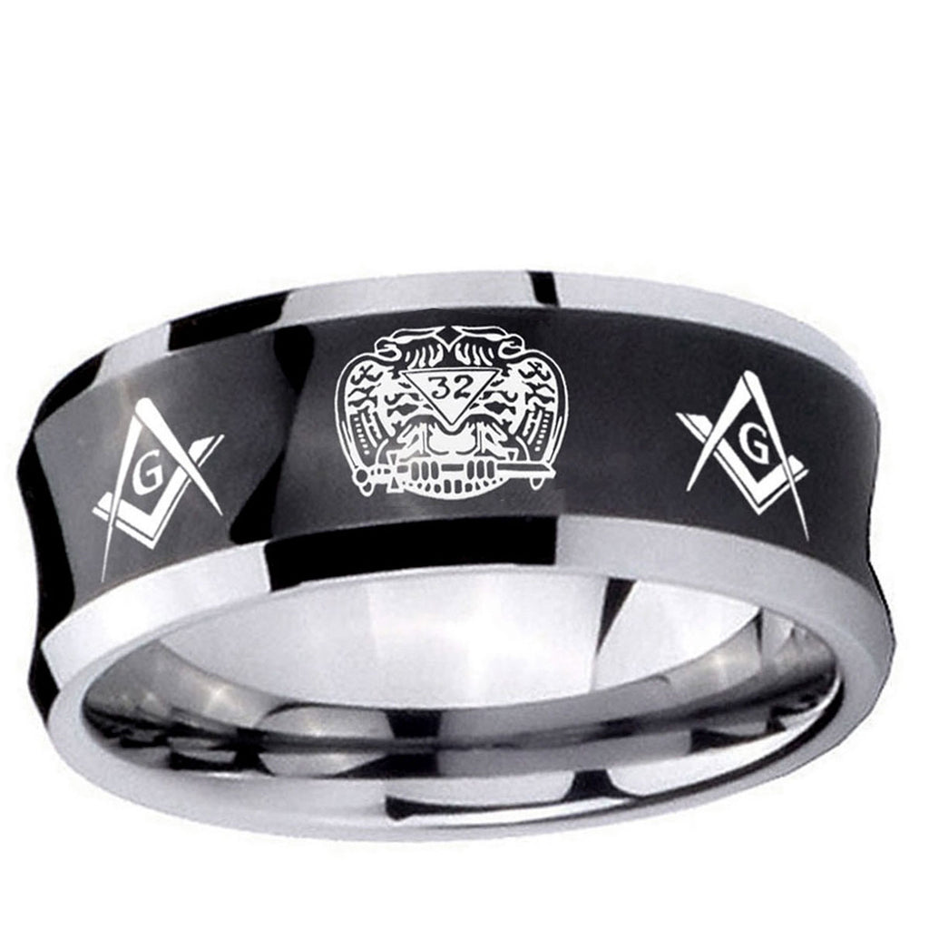 5MMMasonic 32 Design Concave Black Tungsten Anniversary Ring