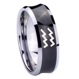 10mm-Aquarius-Horoscope-Concave-Black-Tungsten-Carbide-Mens-Ring-Engraved
