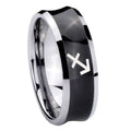 8MM Sagittarius Zodiac Concave Black Tungsten Carbide Ring