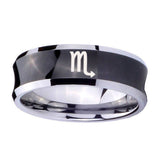 10mm-Scorpio-Horoscope-Concave-Black-Tungsten-Carbide-Wedding-Band-Mens