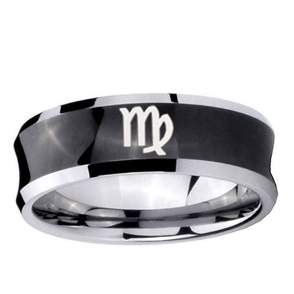 5MMVirgo Zodiac Concave Black Tungsten Men's Wedding Band