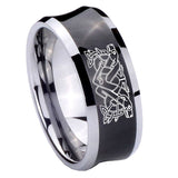 10mm-Celtic-Dog-Concave-Black-Tungsten-Carbide-Men's-Engagement-Band