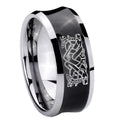 8MM Celtic Dog Concave Black Tungsten Carbide Men's Ring