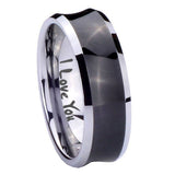 8mm-I-Love-You-Concave-Black-Tungsten-Carbide-Men's-Promise-Rings