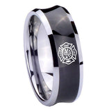 10mm-Fire-Department-Concave-Black-Tungsten-Carbide-Rings-for-Men