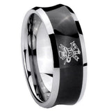 10mm Fireman Concave Black Tungsten Carbide Men's Wedding Band