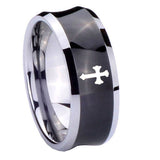 10mm-Flat-Christian-Cross-Concave-Black-Tungsten-Wedding-Engagement-Ring