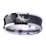 8mm-Lizard-Concave-Black-Tungsten-Carbide-Men's-Wedding-Ring
