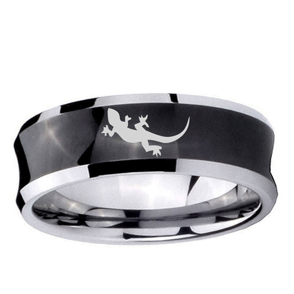 10mm Lizard Concave Black Tungsten Ring