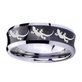 8mm-Multiple-Lizard-Concave-Black-Tungsten-Carbide-Wedding-Engagement-Ring