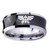 10mm-Zelda-Skyward-Sword-Concave-Black-Tungsten-Carbide-Wedding-Engraving-Ring