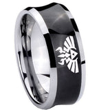 8mm Zelda Skyward Sword Concave Black Tungsten Carbide Men's Wedding Ring
