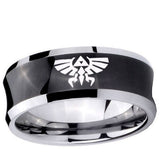 5, 8mm Zelda Skyward Sword Concave Black Tungsten Ring