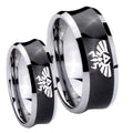 Zelda Skyward Sword Concave Black Tungsten Wedding Band Set