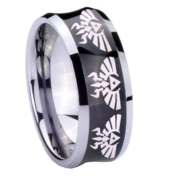 8mm-Multiple-Zelda-Skyward-Sword-Concave-Black-Tungsten-Personalized-Ring
