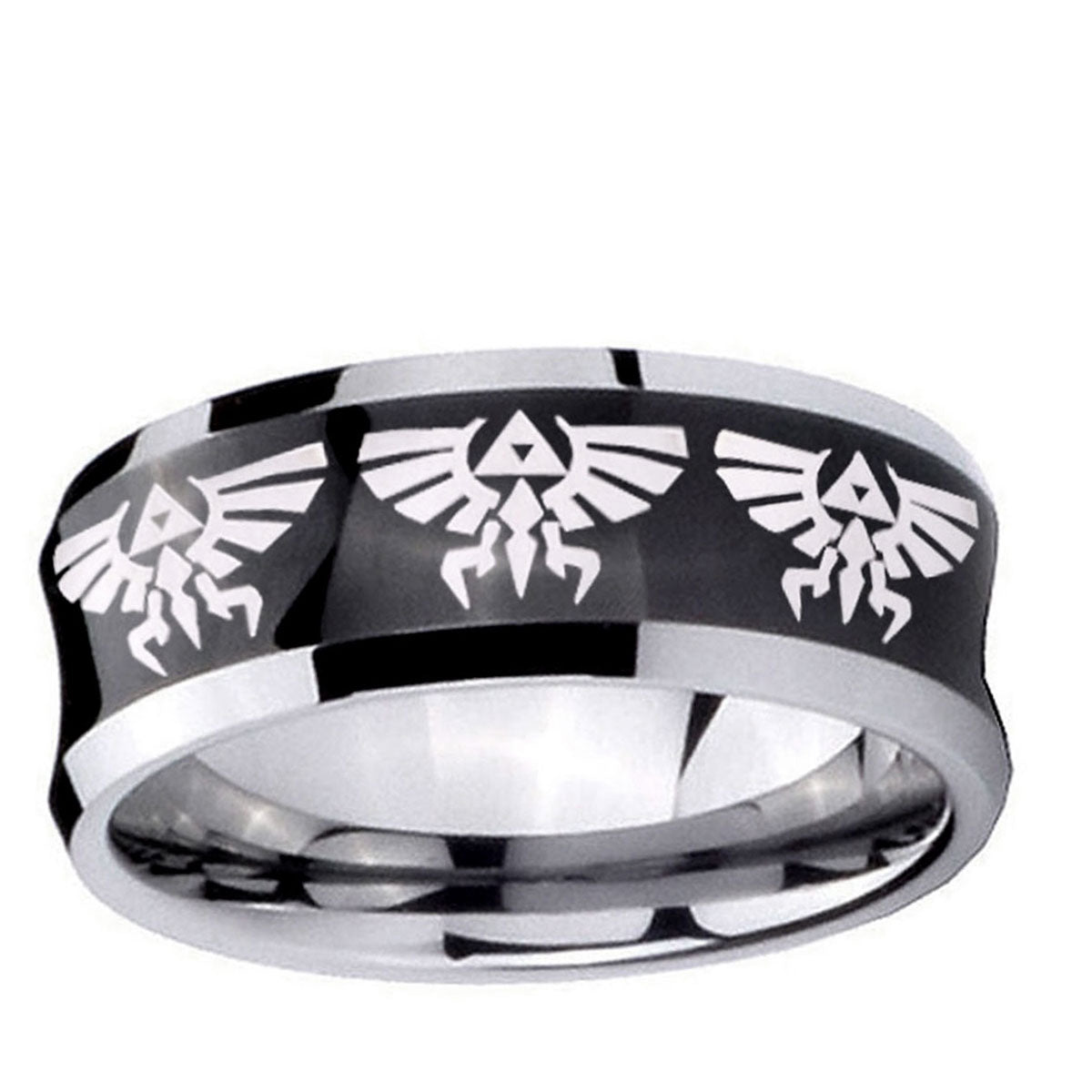5MMMultiple Zelda Skyward Sword Concave Black Tungsten Ring