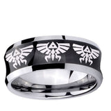 5, 8mm Multiple Zelda Skyward Sword Concave Black Tungsten Ring