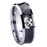 10mm-Anchor-Concave-Black-Tungsten-Carbide-Men's-Promise-Rings