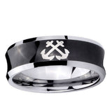 5, 8mm Anchor Concave BlackTungsten Ring