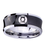 5, 8mm Green Lantern Concave Black Rings For Men Fashion