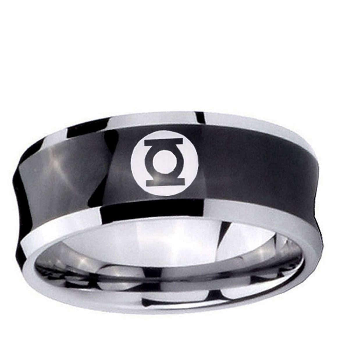 5MMGreen Lantern Concave Black Rings For Men Fashion