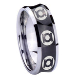 8mm Multiple Green Lantern Concave Black Forever Wedding Rings