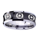 5, 8mm Multiple Green Lantern Concave Black Forever Wedding Rings