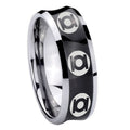 8MM Multiple Green Lantern Concave Black Forever Wedding Rings