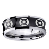 5, 8mm Multiple Green Lantern Concave Black Forever Wedding Rings
