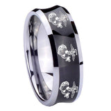 10mm-Multiple-Marine-Concave-Black-Tungsten-Carbide-Men's-Bands-Ring