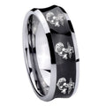 8MM Multiple Marine Concave Black Tungsten Carbide Bands Ring
