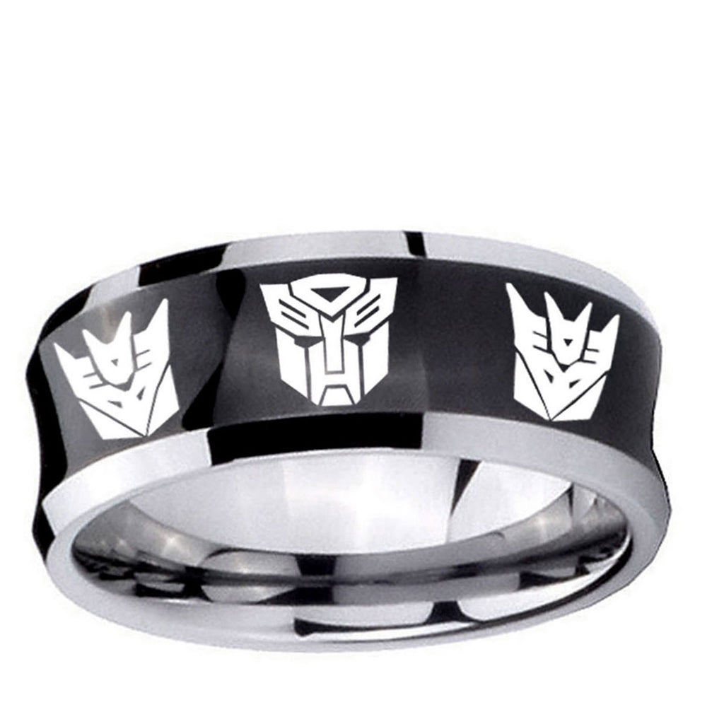 5MMTransformers Autobot Decepticon Concave Black Tungsten Ring