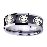 8mm-Multiple-Skull-Concave-Black-Tungsten-Carbide-Custom-Ring-for-Men