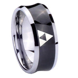 10mm-Zelda-Triforce-Concave-Black-Tungsten-Carbide-Bands-Ring