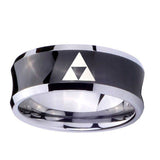 10mm-Zelda-Triforce-Concave-Black-Tungsten-Carbide-Bands-Ring