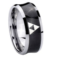8MM Zelda Triforce Concave Black Tungsten Carbide Promise Ring