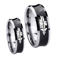 Black Concave Air Force Two Tone Tungsten His and Hers