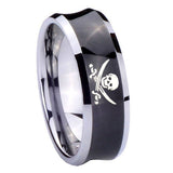 8mm-Skull-Pirate-Concave-Black-Tungsten-Carbide-Engraved-Ring
