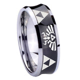 10mm-Legend-of-Zelda-Concave-Black-Tungsten-Carbide-Personalized-Ring