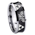 10mm Legend of Zelda Concave Black Tungsten Carbide Personalized Ring
